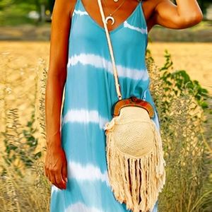 NWOT Merona Teal and Off White Tye Dye Maxi Dress